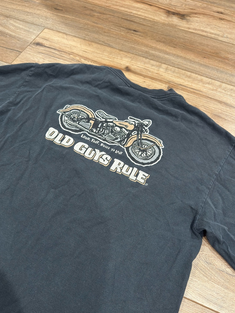 OLD GUYS RULE Skater Style Black Long Sleeve Casual Tee | Size Medium